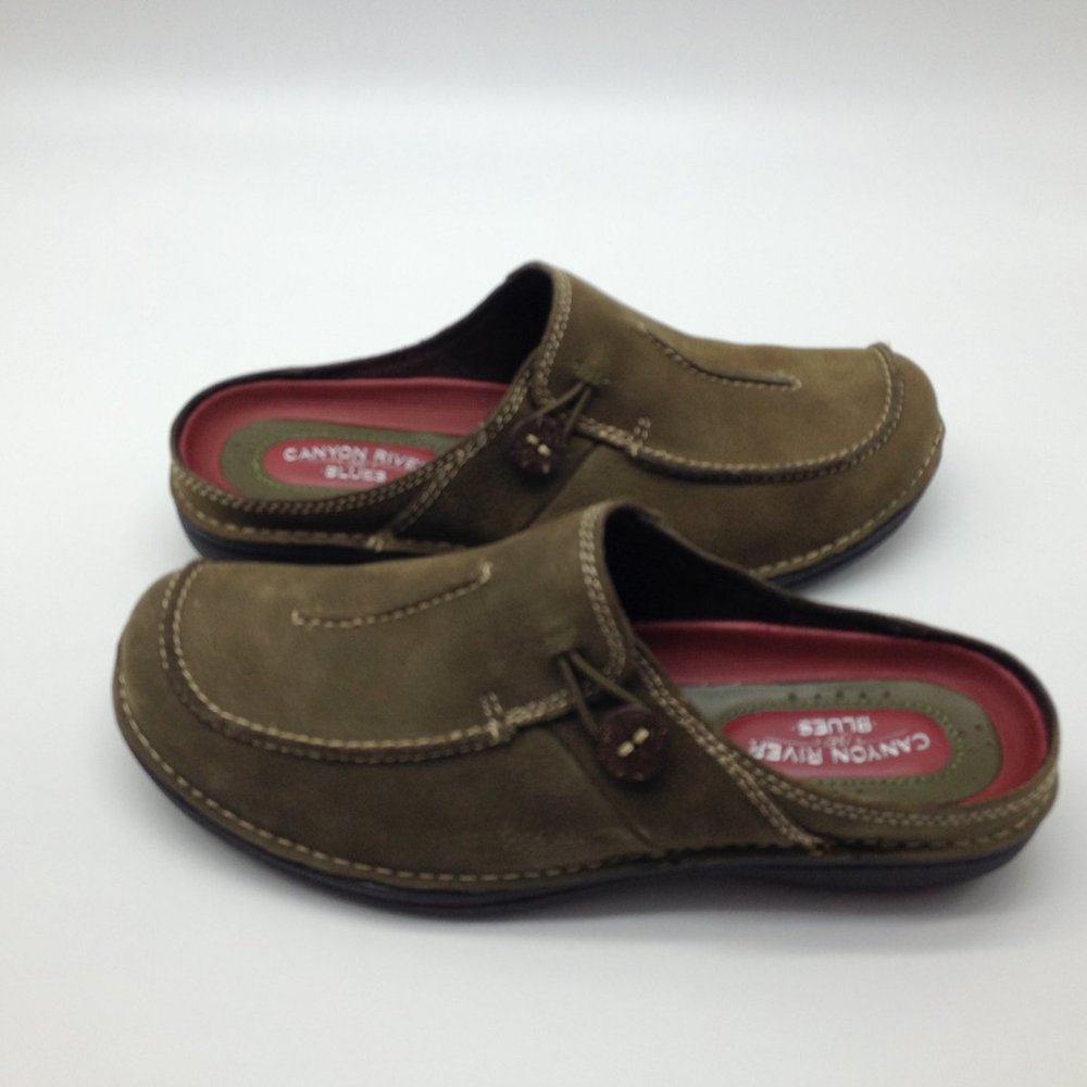 Ladies Canyon River Blues Suede Casual Clogs Sz 7